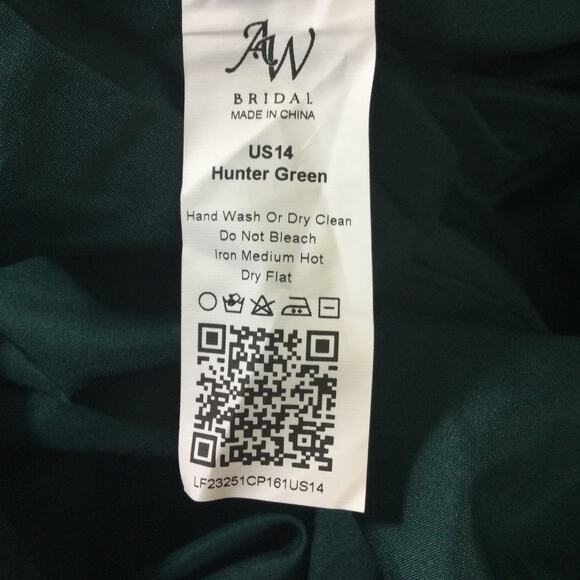 AW BRIDAL 14 1X plus hunter green Elinore satin formal party maxi dress NEW 0B8 - Picture 9 of 9